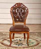 Hand-Carved Teak Wood Royal Look Chair-Wooden Crest
